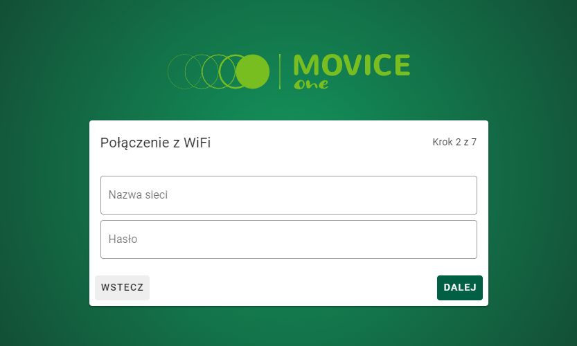 Formułarz połączenia z wifi