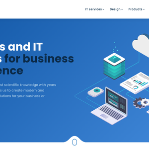 Promotional graphic for IT and science services