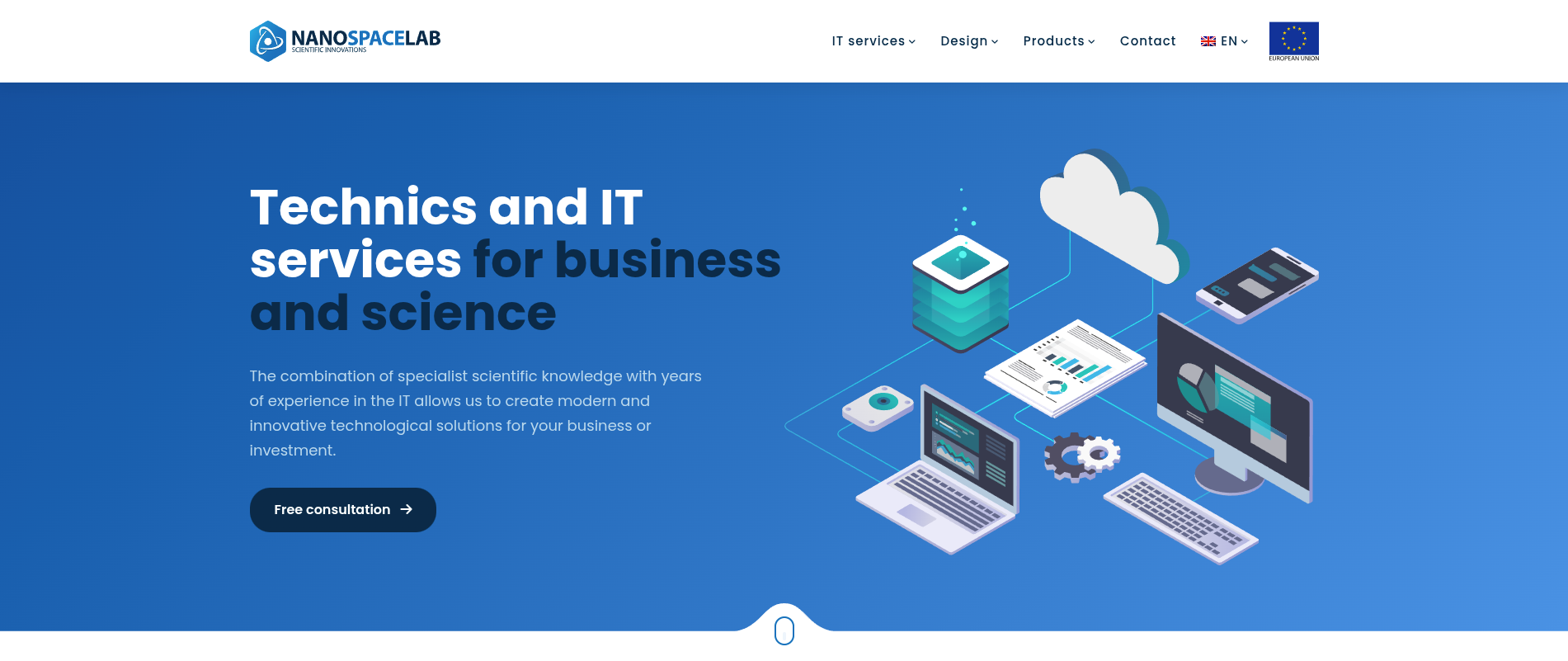 Promotional graphic for IT and science services